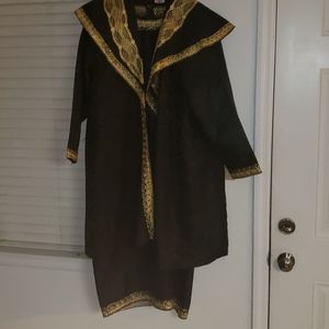 African Black Two piece dress